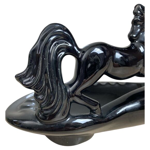 Royal Haeger Horse Cigar Ashtray Black Running Stallion Equestrian - Picture 9 of 11